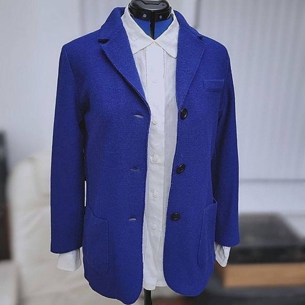 Gerry Weber merino wool blue cardigan jacket
